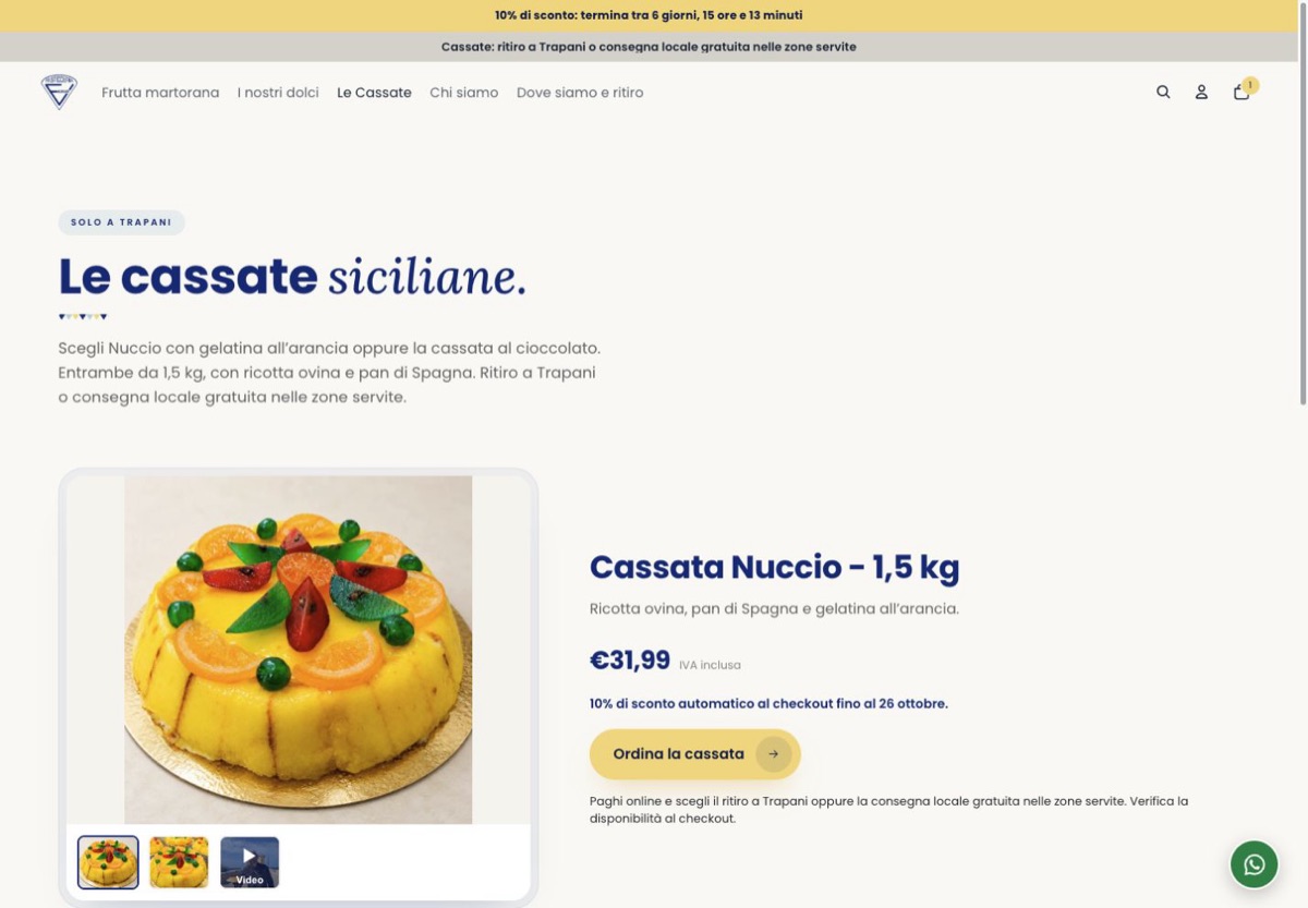Schermata reale: Un percorso locale.